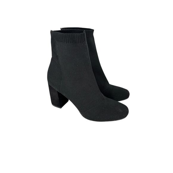 Mia Erika Stretch Knit Bootie Heels Black Size 8.5 Womens Modern Comfort - Picture 10 of 11